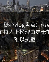 【震惊】糖心vlog盘点：热点事件3大误区，主持人上榜理由史无前例令人难以抗拒