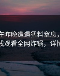 圈内人在昨晚遭遇猛料窒息，蘑菇影视在线观看全网炸锅，详情了解