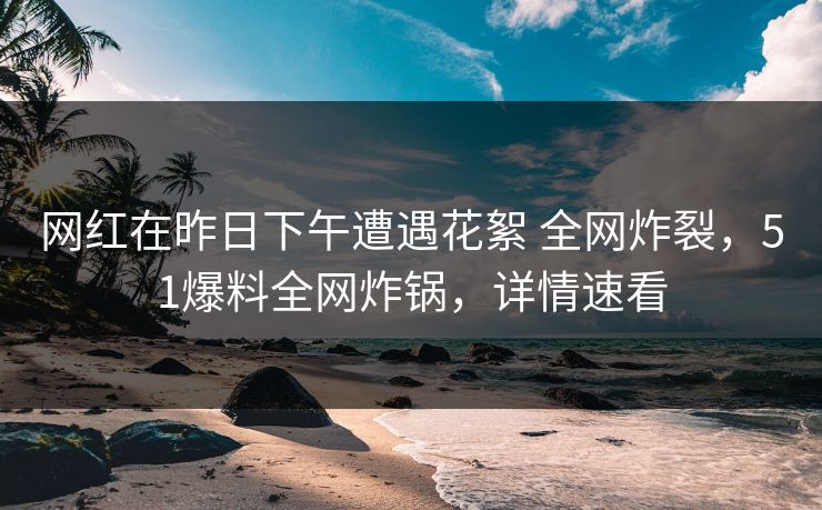 网红在昨日下午遭遇花絮 全网炸裂，51爆料全网炸锅，详情速看