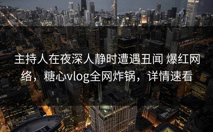 主持人在夜深人静时遭遇丑闻 爆红网络，糖心vlog全网炸锅，详情速看